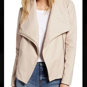 NWT BB Dakota Gabrielle Faux Leather Beige Jacket Size XS